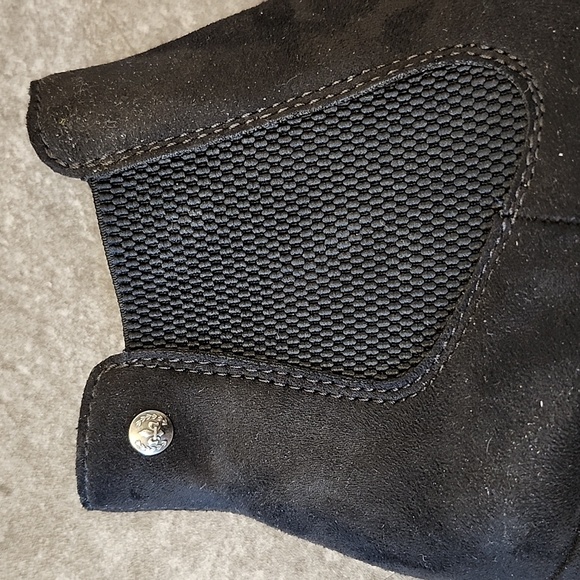 Rieker size 39 black suede slip on ankle bootie stretch panel sides - Picture 6 of 6